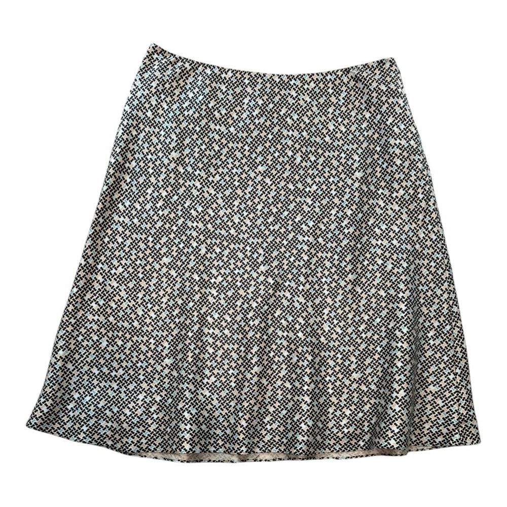 NEW Statements Silk‎ Skirt A-Line Career Office Party Black Multi Size 12 NWT